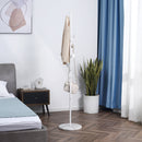 Appendiabiti da Terra 35x35x170 cm 8 Ganci Base Rotonda in Marmo Bianco 