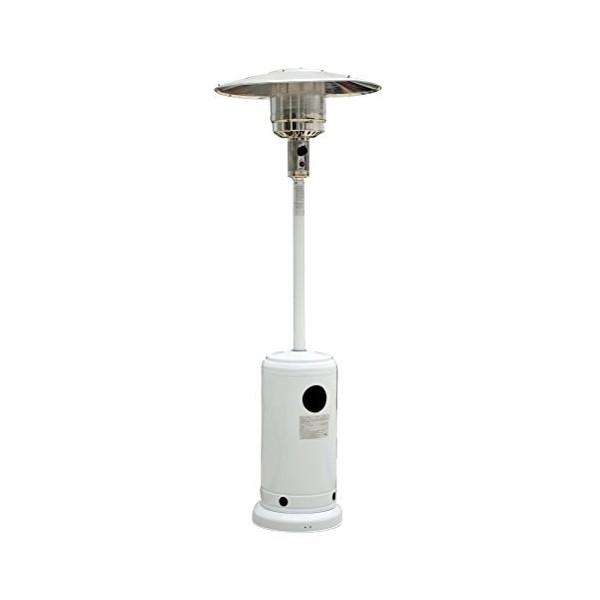 sconto Chauffe-terrasse extérieur en fer à gaz pour champignons, blanc