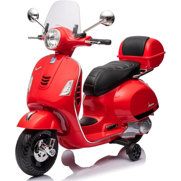 sconto Moto Elettrica per Bambini Piaggio Vespa GTS SUPER 12V Full Optional con Bauletto Rosso