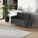Divano 2 Posti 141x65x78 cm Imbottito con Rivestimento in Lino Grigio Scuro 