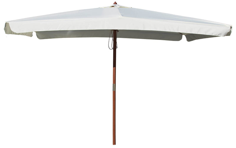 Ombrellone da Giardino 3x2 m Palo Ø48 mm in Legno e Poliestere Ecrù