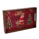 Set 3 Vassoi in legno con scritta Merry Christmas rettangolare