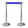 2 Tringles à Rideaux 3 mètres en Acier Inoxydable Brossé Ø36x101 cm Ruban Bleu
