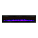 Camino Elettrico da Incasso 54,4x254x14 cm Effetto Fiamma 1500W Fiji Nero