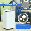 Deumidificatore Portatile da 10L 5 Modalità e Timer 25x25x50,5 cm Bianco  