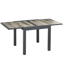 Tavolo da Giardino 80-160x80x75 cm Allungabile per 6 Persone in Plastica e Alluminio Beige      