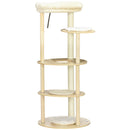 Tiragraffi per Gatti a Torre Ø54x123,5 cm con Letto e Posatoi in Truciolato e Legno di Pino Rovere