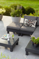 Set da Giardino Divano 2 Poltrone e Tavolino Keter Elements 5 Posti Grafite