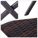 Set Tavolino e 2 Sedie Pieghevoli da Giardino in Rattan Sintetico Marrone 