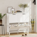 Scarpiera Salvaspazio 99,5x24x93,3 cm 4 Cassetti Ribaltabili in MDF Bianco      