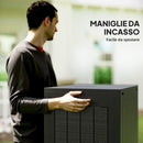 Baule Porta Attrezzi da Esterno 56x41x50 cm Impermeabile Nero   