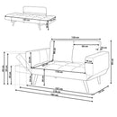 Divano 2 Posti 186x78x87 cm in Tessuto Grigio chiaro