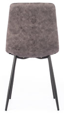 Set 4 Sedie Imbottite 49x48,5x88 cm in Similpelle Grigio Vintage