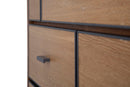 Comò Malé105x38x82 cm Legno di Abete e Impiallacciatura di frassino e MDF e in Ferro Marrone e Grigio