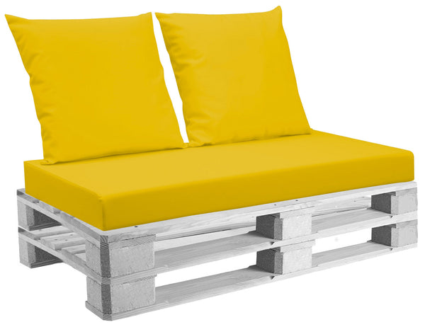 prezzo Coussins pour Palettes 120x80 cm Assise et Dossier en Simili Cuir Mariotti Belem Jaune