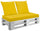 Coussins pour Palettes 120x80 cm Assise et Dossier en Simili Cuir Mariotti Belem Jaune