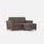 Canapé 2 places avec pouf 152x155x85 cm Yasel en tissu taupe