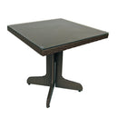 Tavolo da Giardino in Polyrattan con Vetro 70x70H72cm Bistrò Noce