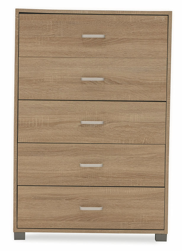 Cassettiera 5 Cassetti 68x40x101 cm in MDF Soriani Rovere