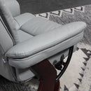 Poltrona Reclinabile 85x82x106 cm con Poggiapiedi in Pelle PU e Acciaio Grigio 