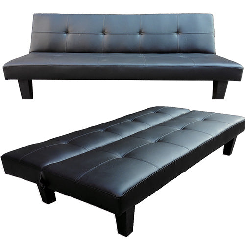 Canapé-lit inclinable 3 places Canapé-lit Prontletto en similicuir noir  acquista