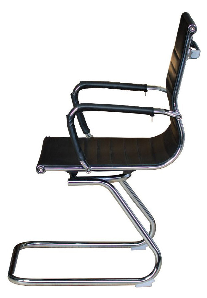 Sedia Poltrona Attesa da Ufficio in Similpelle Itamoby Cantilever Lux V Nera