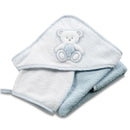 Asciugamano Accappatoio per Neonati 75x75x1 cm in Spugna di Cotone Peluche Azzurro
