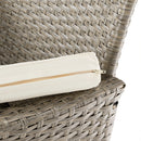 Panca da Giardino con Tavolino Integrato 123x54x 82,5 cm in Polyrattan e Vetro Crema  