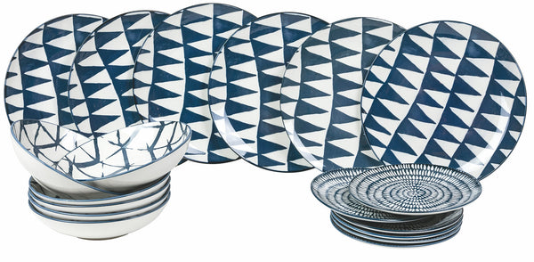 sconto Service De Table 18 Pièces en Porcelaine VdE Tivoli 1996 Bleu Mokala