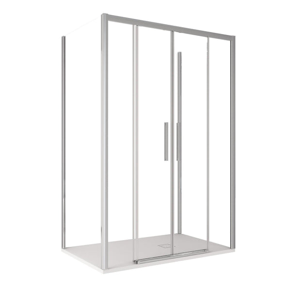 prezzo Cabine de Douche 3 Côtés 2 Portes Coulissantes en Cristal Transparent 6mm H195 Bonussi Eliane Différentes Tailles