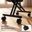 Sedia Ergonomica Posturale 46x85x85,5-103 cm Regolabile con Schienale e Ruote Nero      