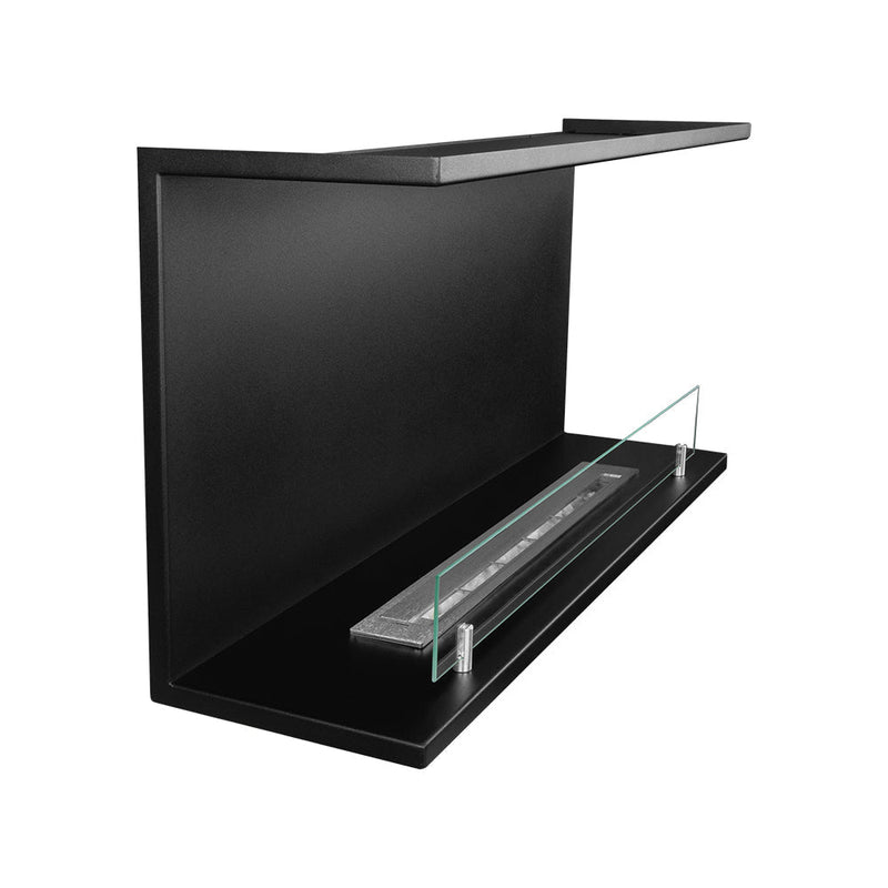 Camino a Bioetanolo da Incasso ad angolo 90x24,5x45 cm Trevi 90 Nero 