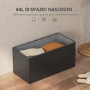 Panca Contenitore Pieghevole 84L 76x38x38 cm in Finta Pelle Nero