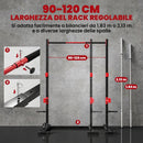 Power Cage Rack Squat 138-176x106x212 cm Capacità 500 kg con Barra Trazioni e Larghezza Regolabile in Acciaio      