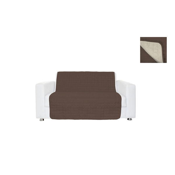 Housse de canapé 3 places 175x190 cm en microfibre double face marron/crème prezzo