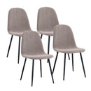 Set 4 Sedie da salotto Imbottite in Tessuto Bella Grigio