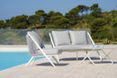 Set Salotto da Giardino Divano 2 Poltrone e Tavolino con Cuscini Grigio Chiaro