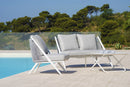 Set Salotto da Giardino Divano 2 Poltrone e Tavolino con Cuscini Grigio Chiaro