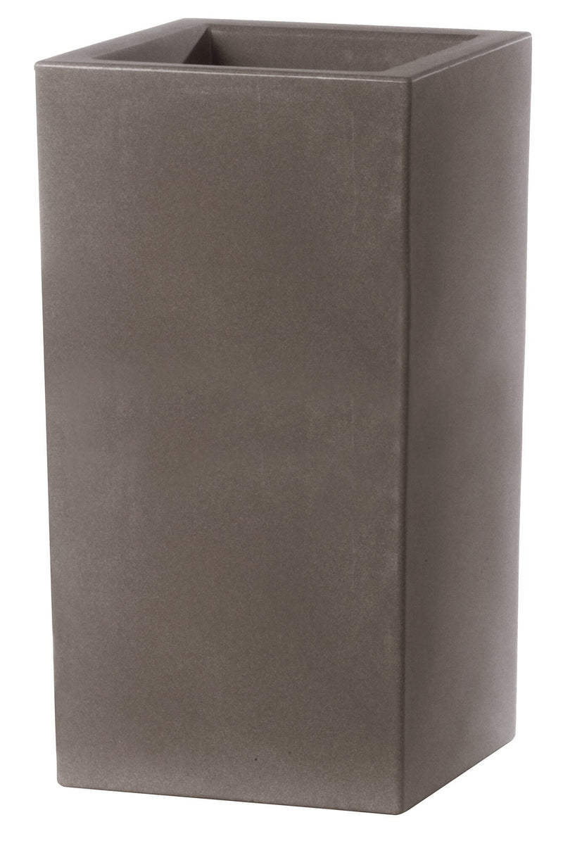 Vaso 40x40x80cm in Resina Tulli Schio Cubo Alto Essential 80 Cappuccino