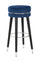 Tabouret de Bar Paris Ø35x74 cm en Bois et Tissu Velours Bleu