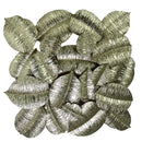 Pannello Decorativo da Parete Foglie 88,9x7,6x85,7 cm in Metallo Oro