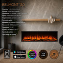 Camino Elettrico da Incasso a Parete 3 Lati Aperti 127x28x52 cm Detroit LED RGB e APP  