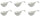 Set 6 Tasses Apéritif avec Anse 17,5x9,5x8,5 cm en Porcelaine Allluminique Kaleidos Aluxina Blanche
