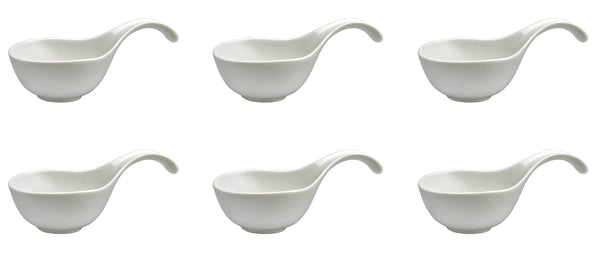 Set 6 Tasses Apéritif avec Anse 17,5x9,5x8,5 cm en Porcelaine Allluminique Kaleidos Aluxina Blanche acquista