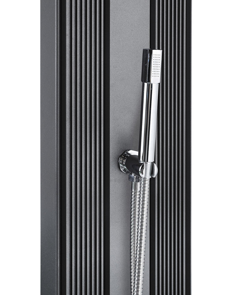 Doccia Solare Ibrida da Giardino 40L Miscelatore e Doccetta Lavapiedi Antracite