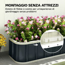 Letto per Orto Rialzato 136x52x31 cm con Fondo Aperto e Bordi Piegati in Acciaio Grigio Scuro      