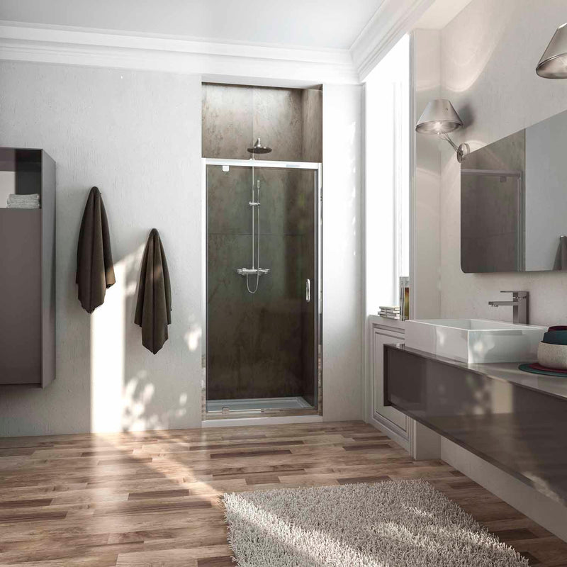 Porta Parete Doccia 1 Anta Battente In Cristallo Opaco 6mm H185 Fosterberg Koge Varie Misure