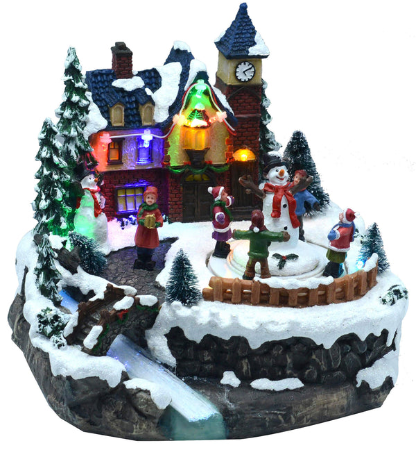 online Village de Noël en résine avec lumières et sons 22x21xh20 cm Adami