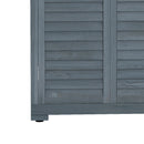 Armadio da Esterno 87x46.5x160 cm con 2 Porte a Persiana e Ripiani Interni in Legno Grigio      
