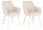 Lot de 2 chaises Cora 58x63x85,5 cm en tissu beige et beige